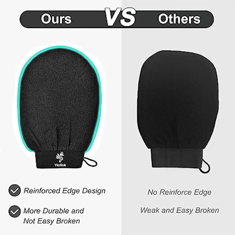 Fundrem Exfoliating Gloves 2 Pcs, Exfoliating Body Scrubber for Bath Shower Exfoliation, Body Scrub Exfoliator Loofah Sponge for Dead Skin Remover, Korean Exfoliating Mitt (Grey) - Image 5